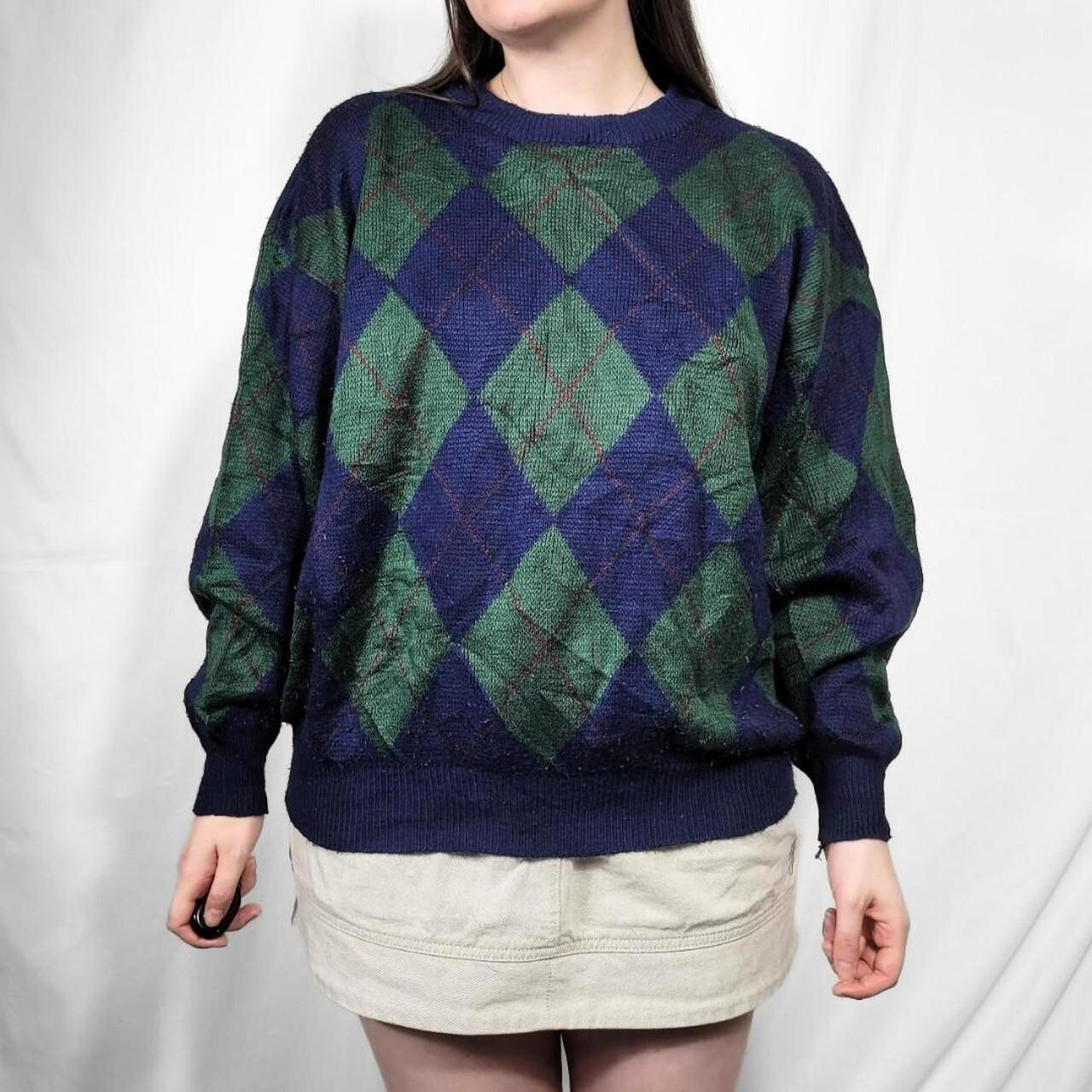 Vintage 90s Argyle Pattern Knitted Jumper