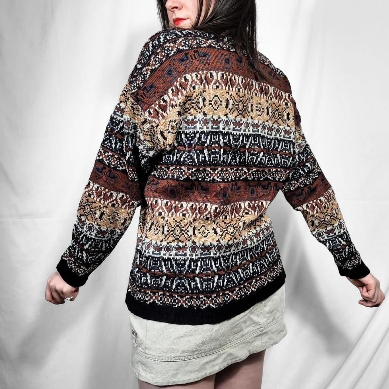 Vintage 90s Multi-Coloured Abstract Knit Jumper