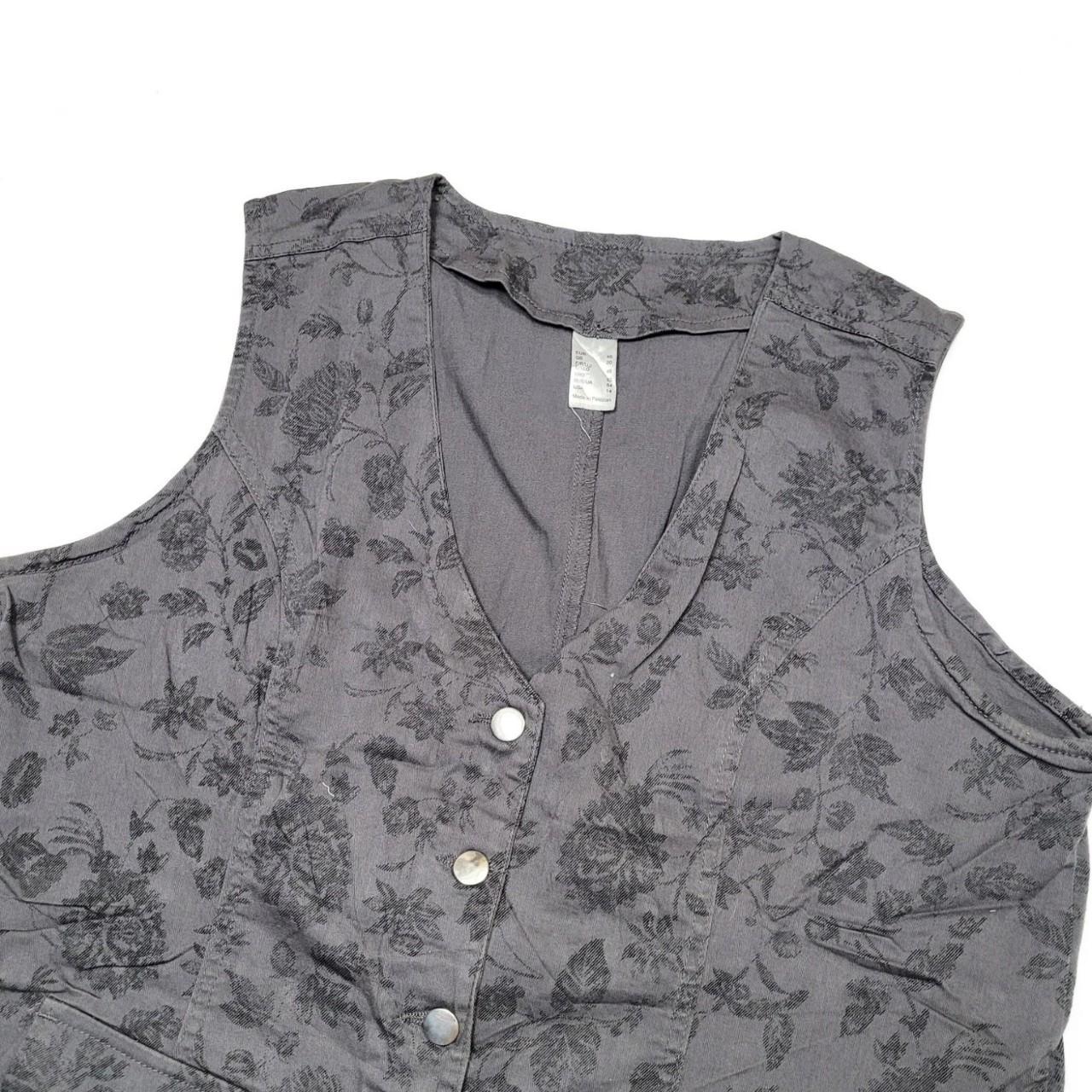 Vintage 90s Grey Floral Denim Waistcoats