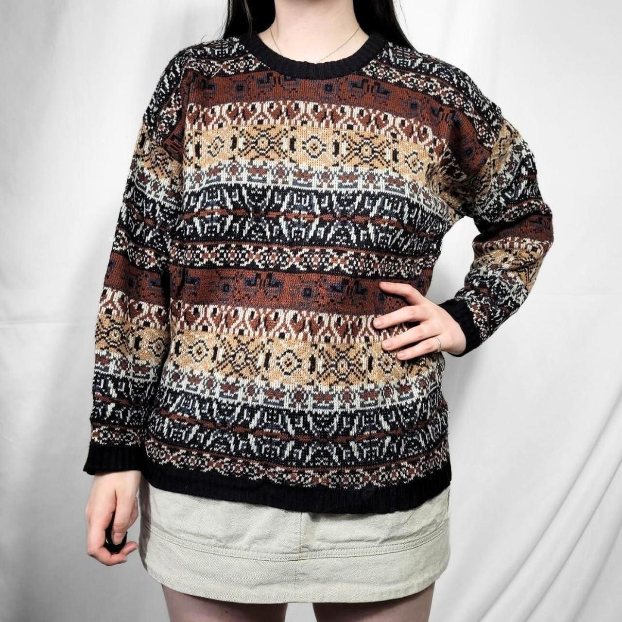 Vintage 90s Multi-Coloured Abstract Knit Jumper