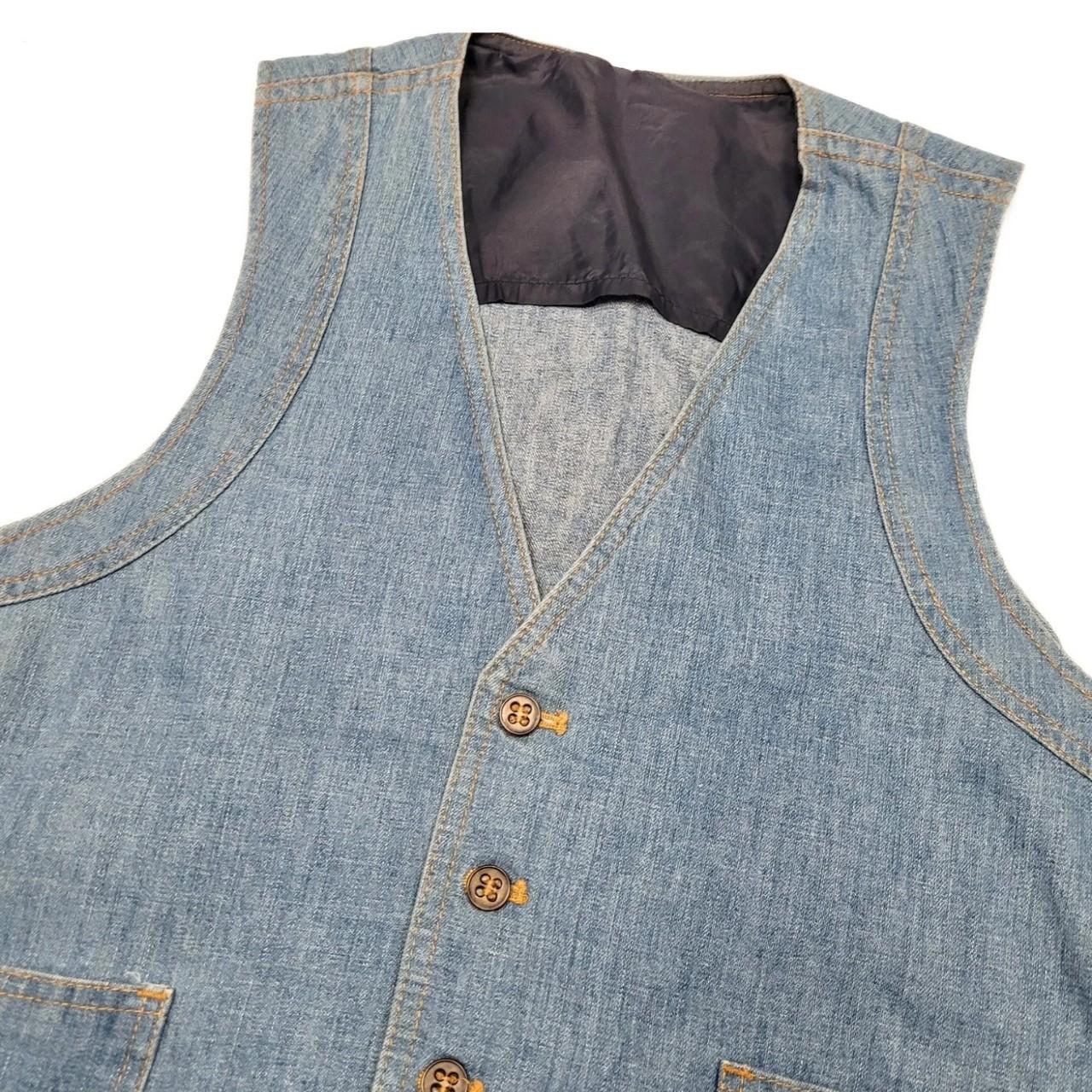 Vintage 90s Light Blue Denim Waistcoat