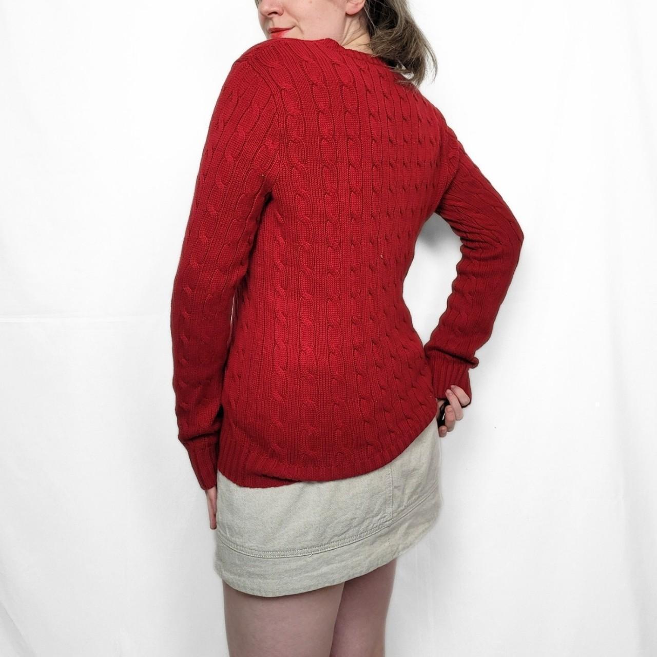 Vintage Y2K Ralph Lauren V-Neck Cable Knit Sweater