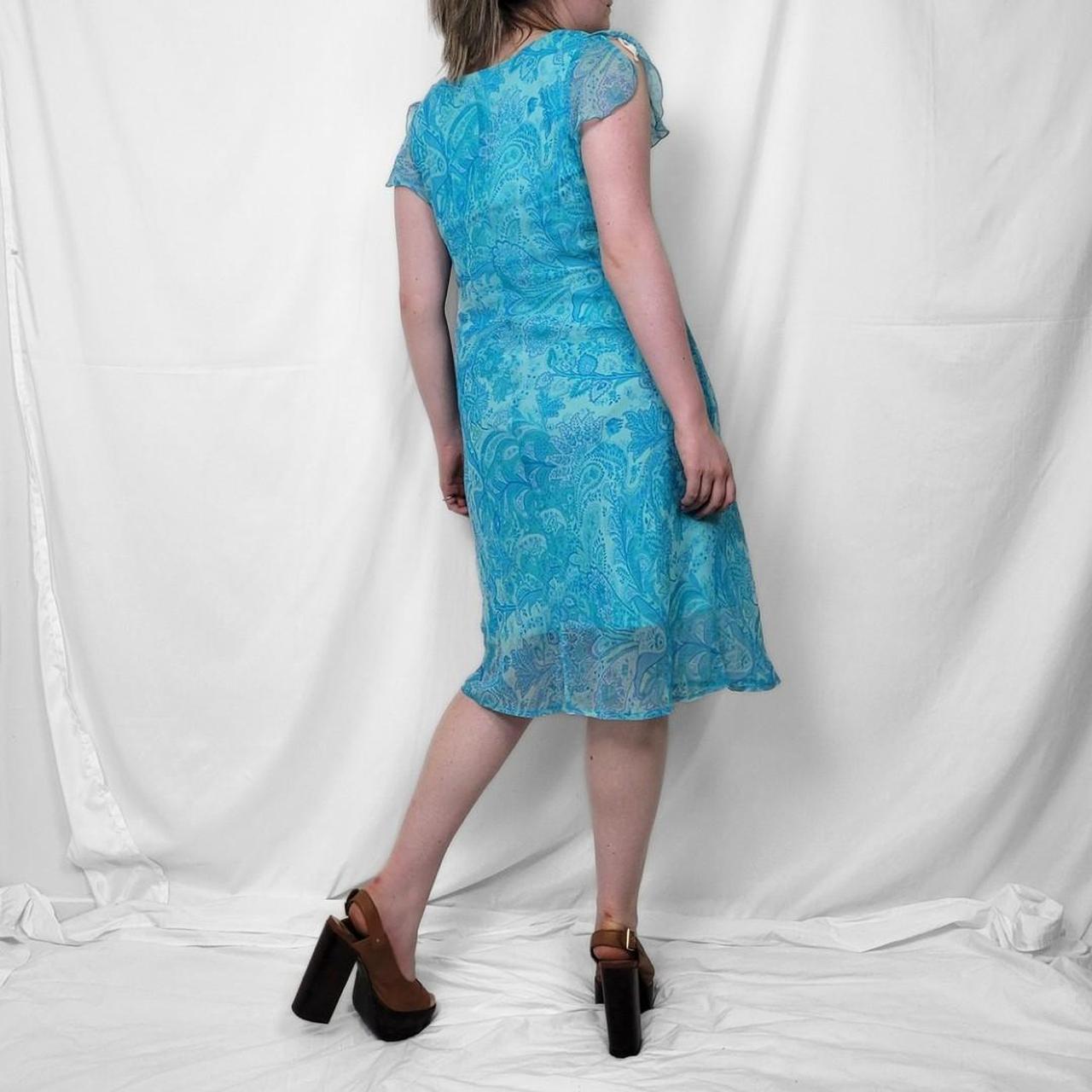 Vintage Y2K Blue Paisley Sheer Midi Dress – Whimsygoth Fairy Vibes