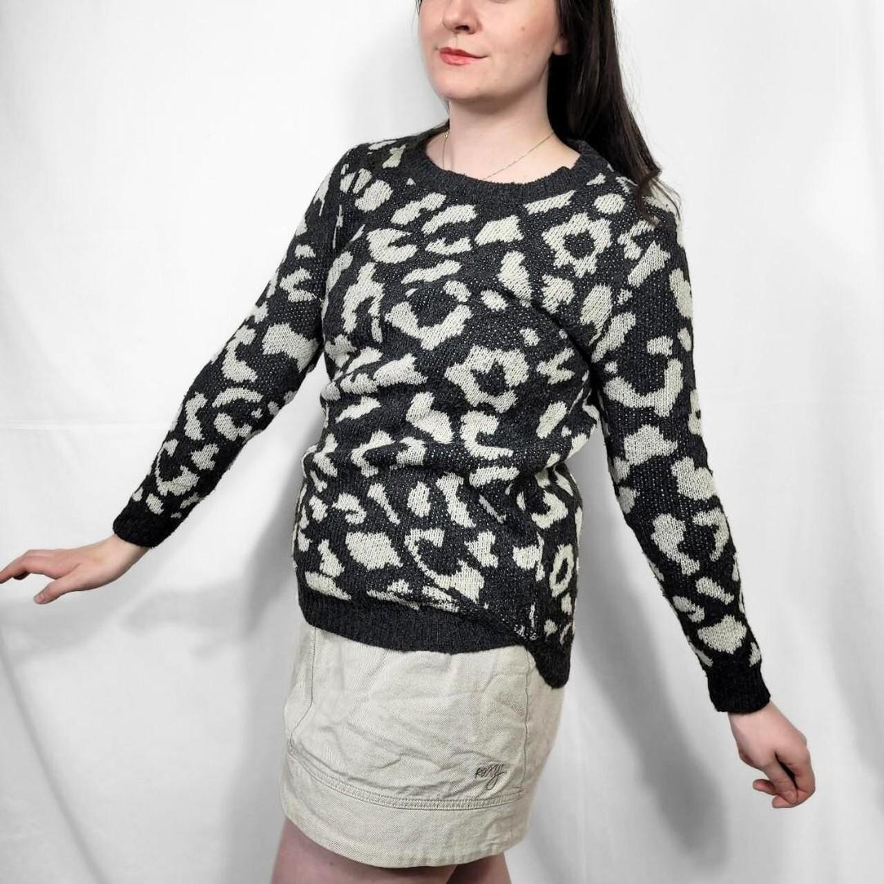 Y2K Leopard Print Knit Jumper