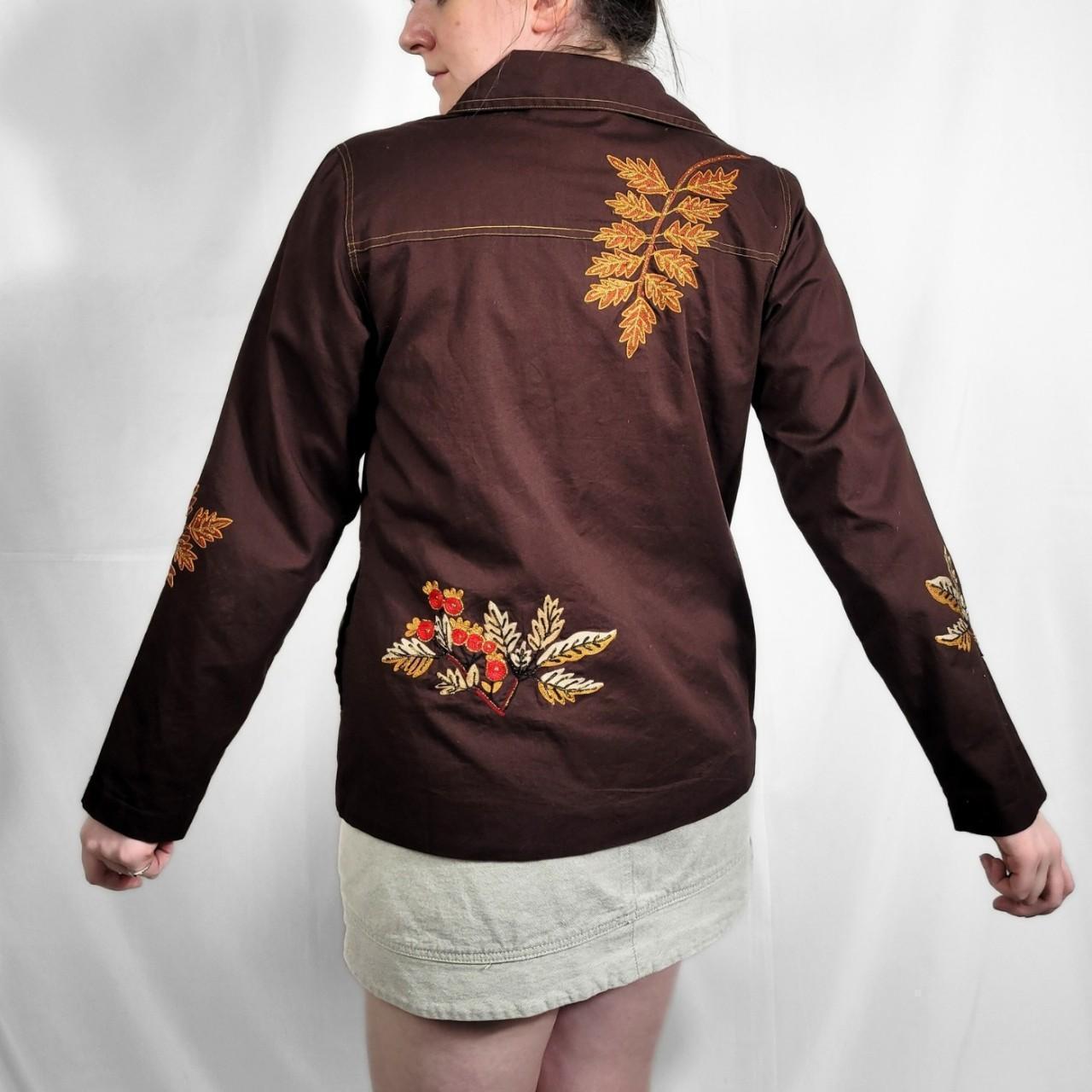 Vintage Y2K Brown Floral Embroidered Western Jacket