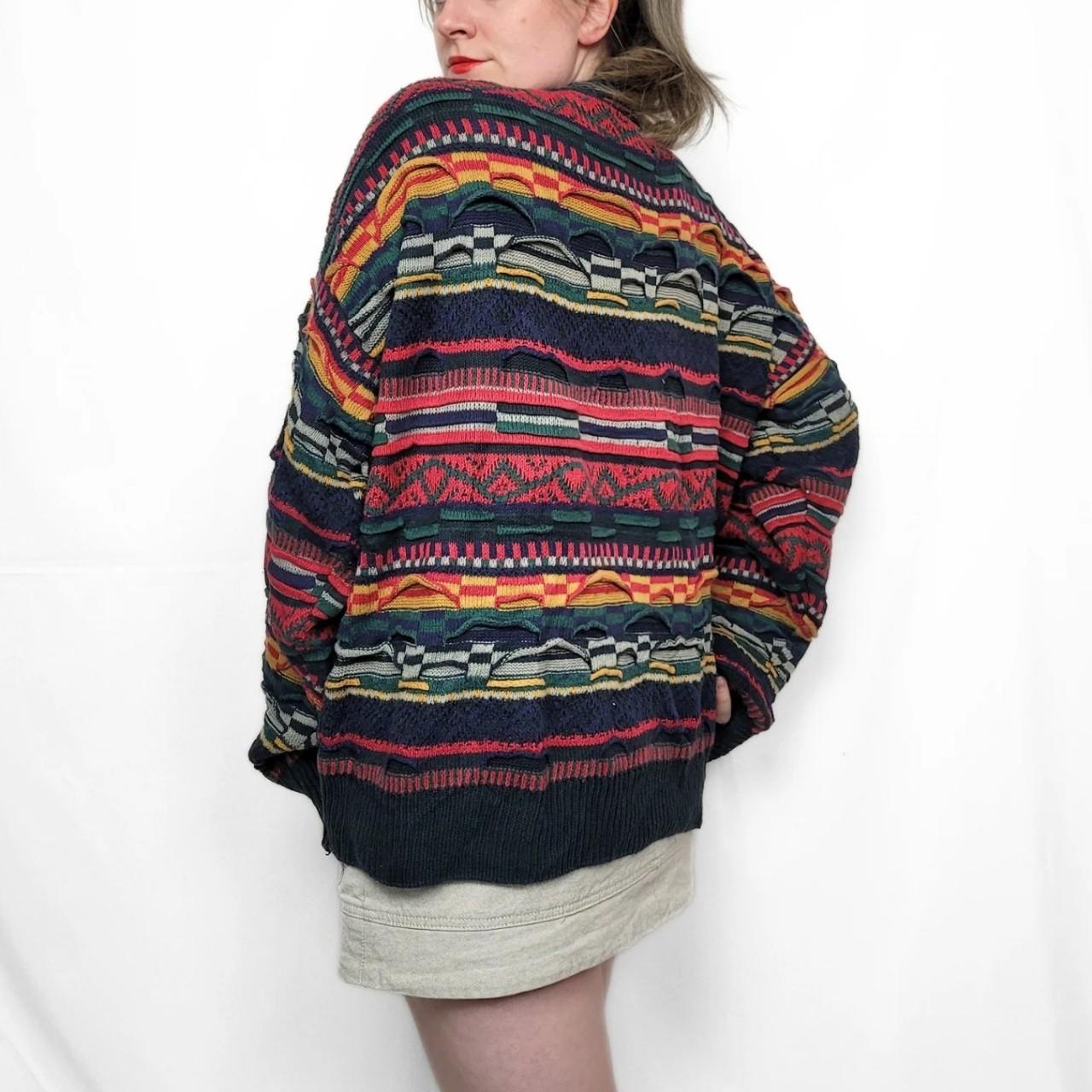 90s Vintage Multicolor Coogi Style Striped Knit Sweater
