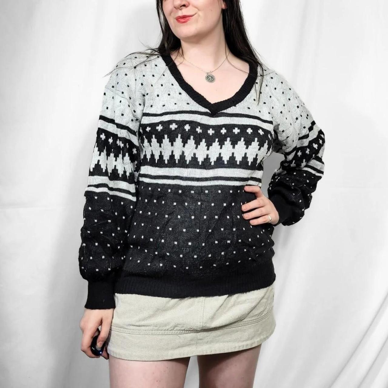 Vintage 90s Grunge Pattern Knit Jumper