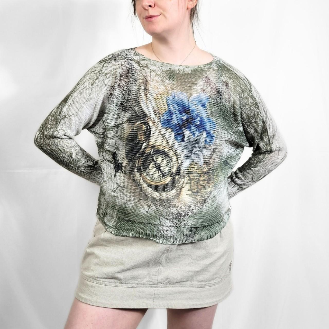 Vintage Y2K Grunge Graphic Knit Jumper