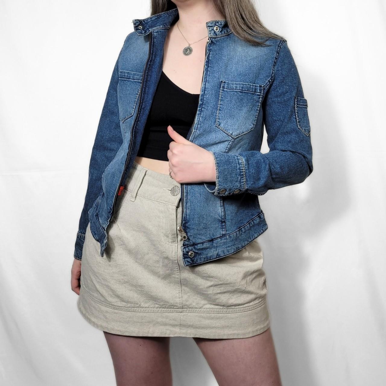 Vintage Y2K Blue Denim Zip Up Jacket