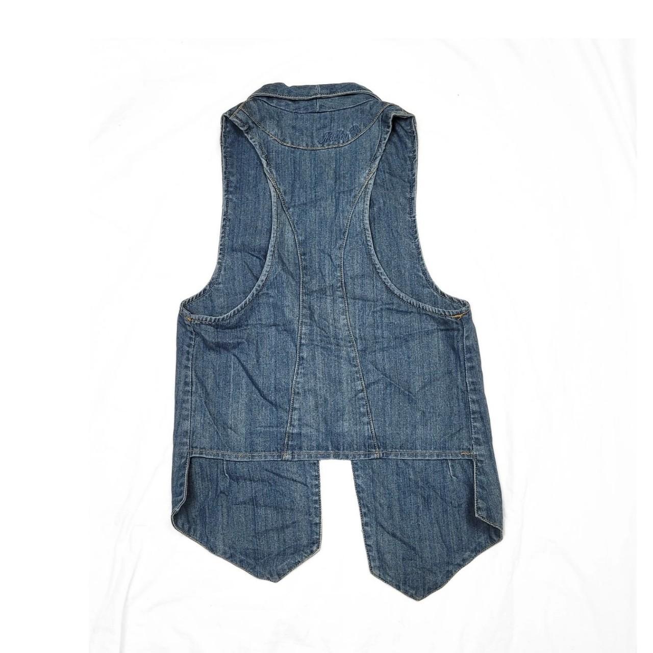 Vintage Y2K denim wash long denim waistcoat