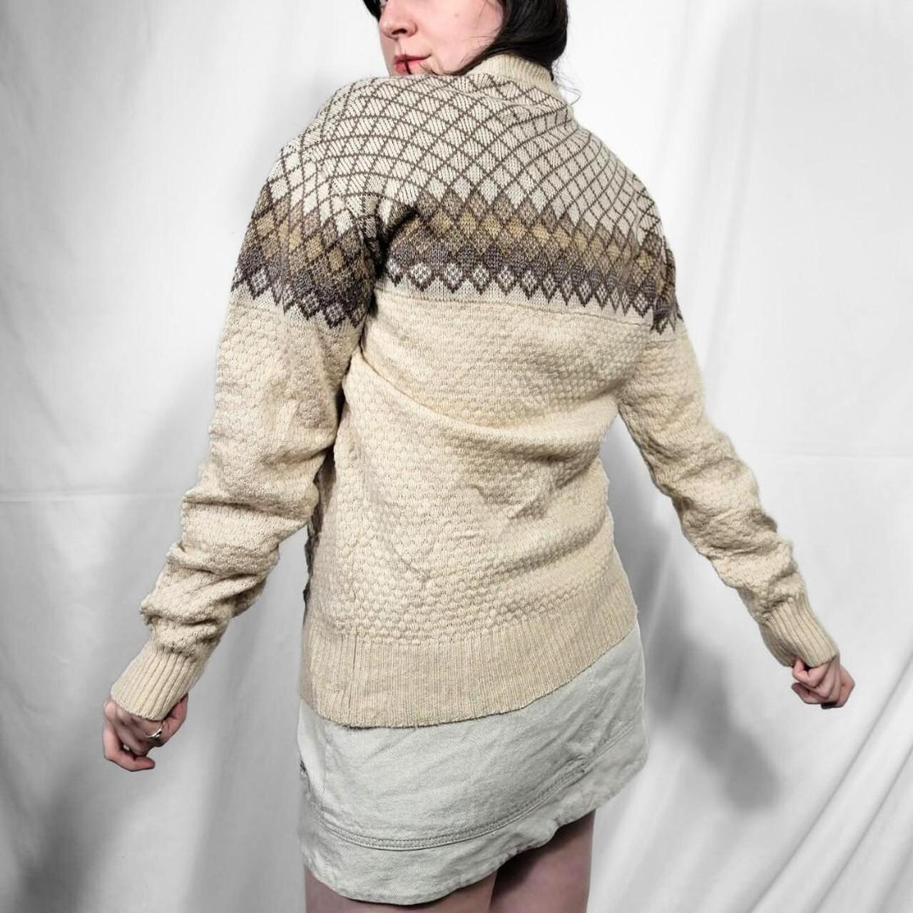 Vintage 80s Cream Ethnic Knit Jumper