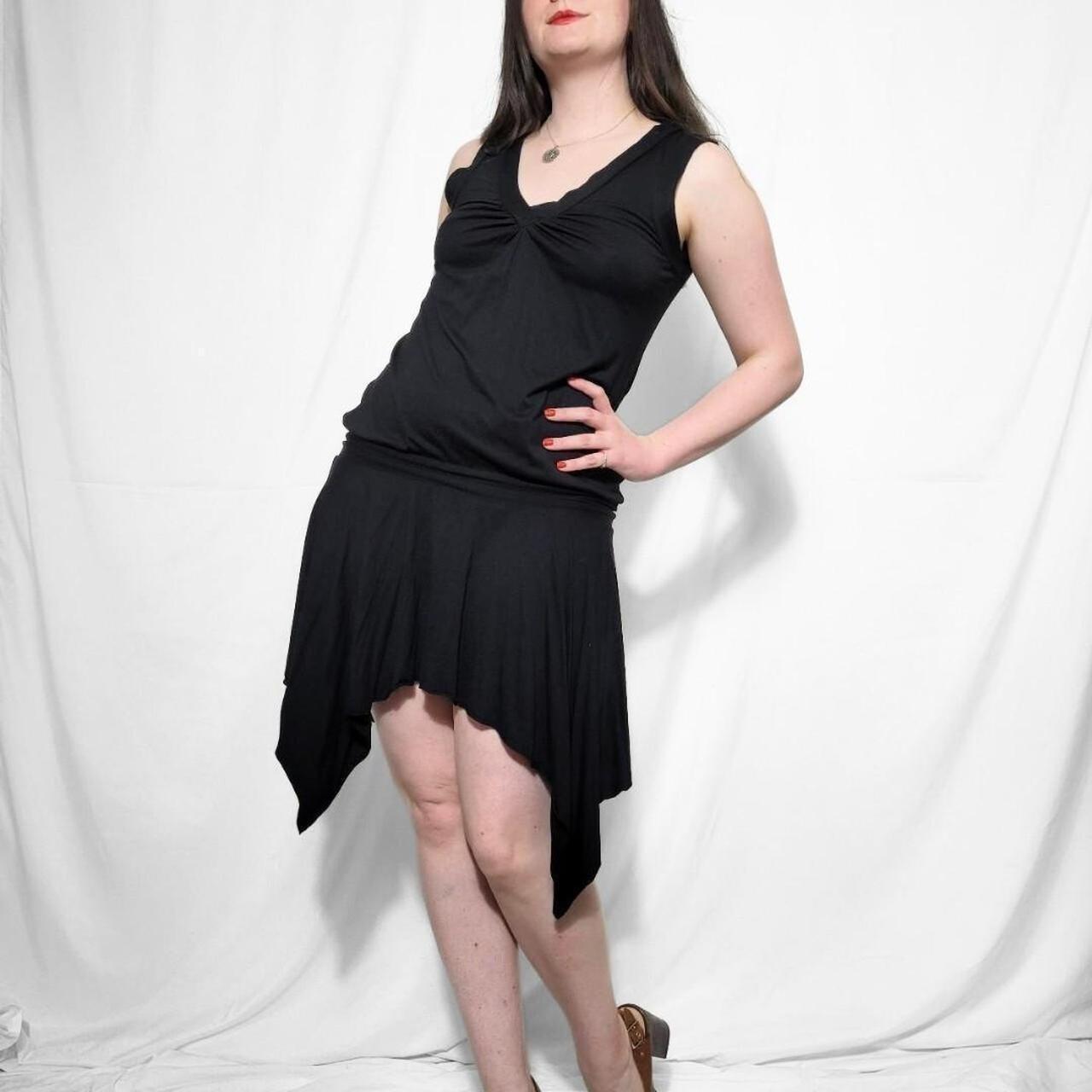 Y2K Asymmetrical Black Mini Dress