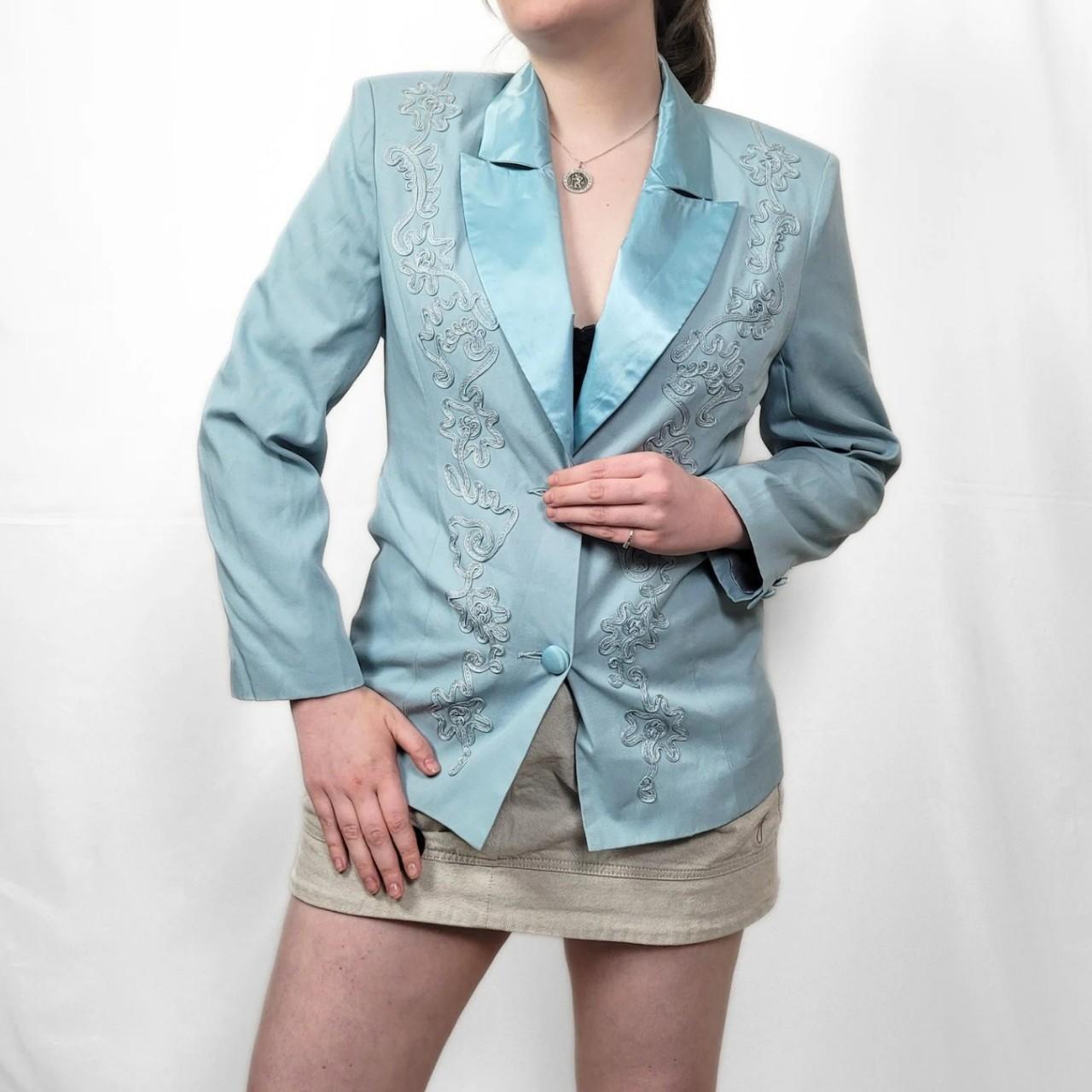 Vintage 90s Turquoise Funky Patterned Blazer – Together