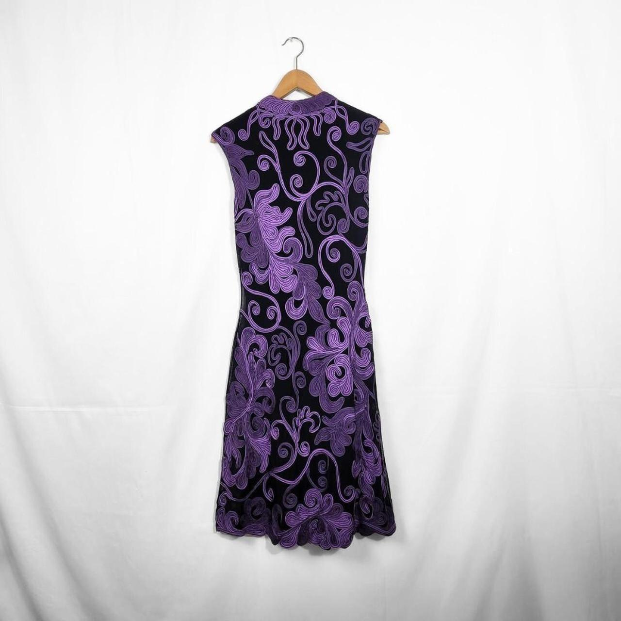 Y2K Purple Floral Mesh Midi Dress by Phase Eight