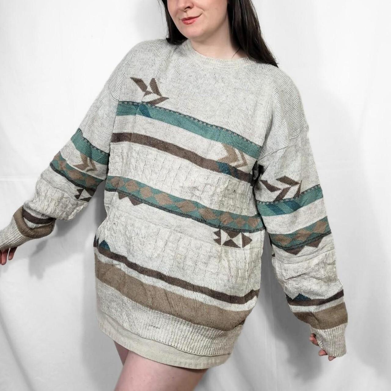 Vintage 90s Grunge Pattern Knit Jumper