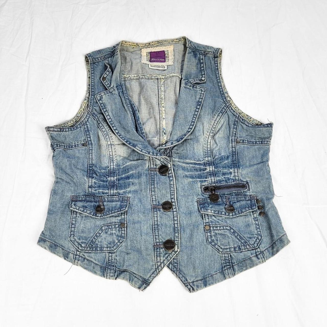 Vintage 90s Light Blue Denim Waistcoat – Street One