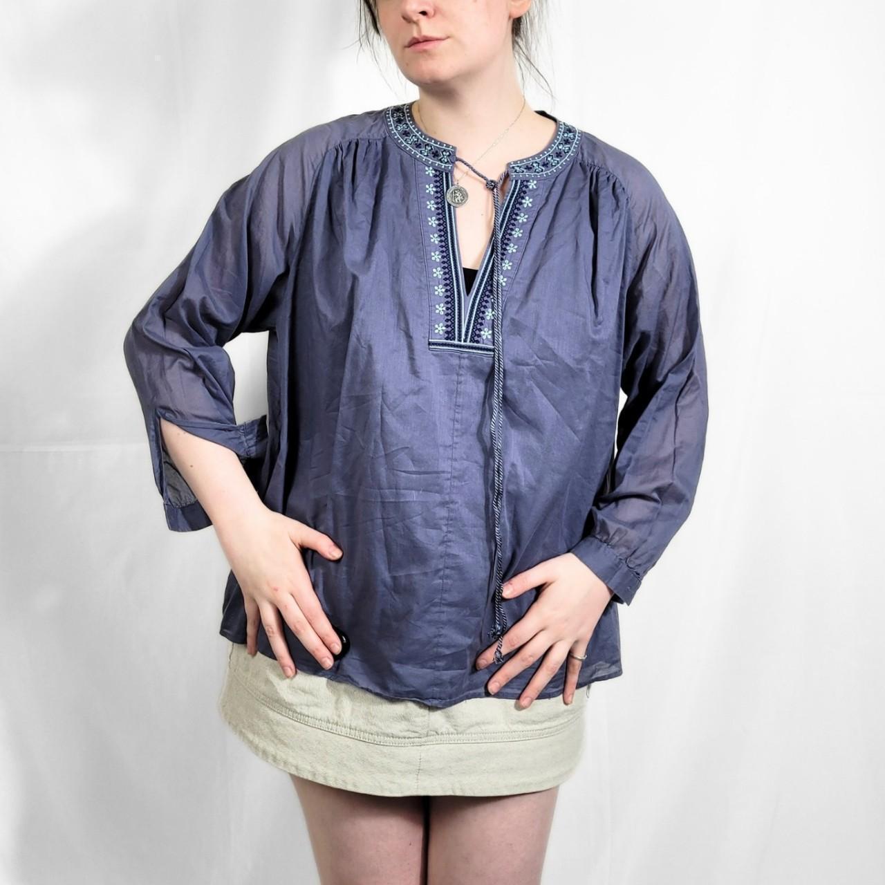 Vintage 90s Purple Floral Print Boho Top – Jaeger