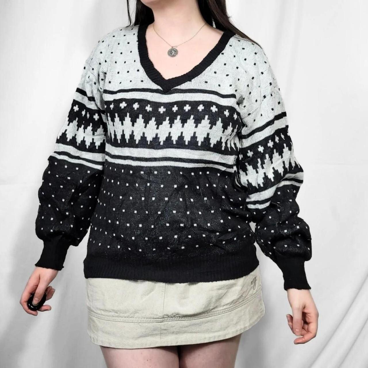Vintage 90s Grunge Pattern Knit Jumper