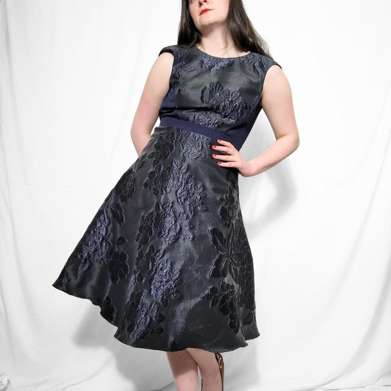 Y2K Navy Phase Eight Floral Midi Dress