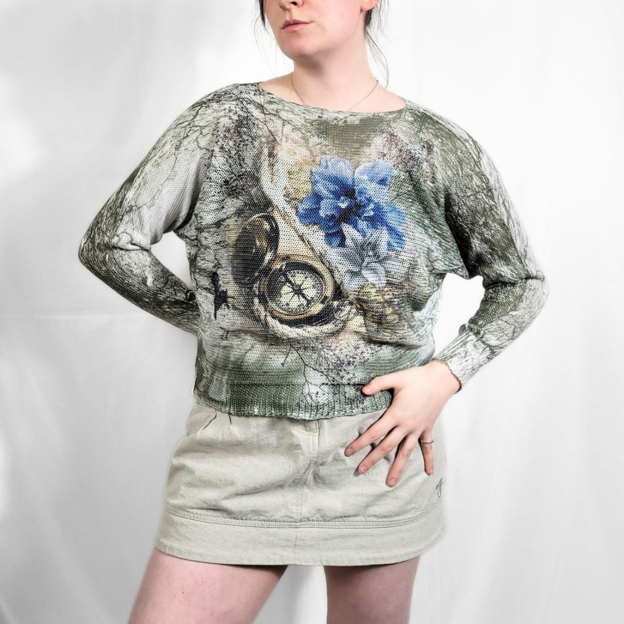 Vintage Y2K Grunge Graphic Knit Jumper