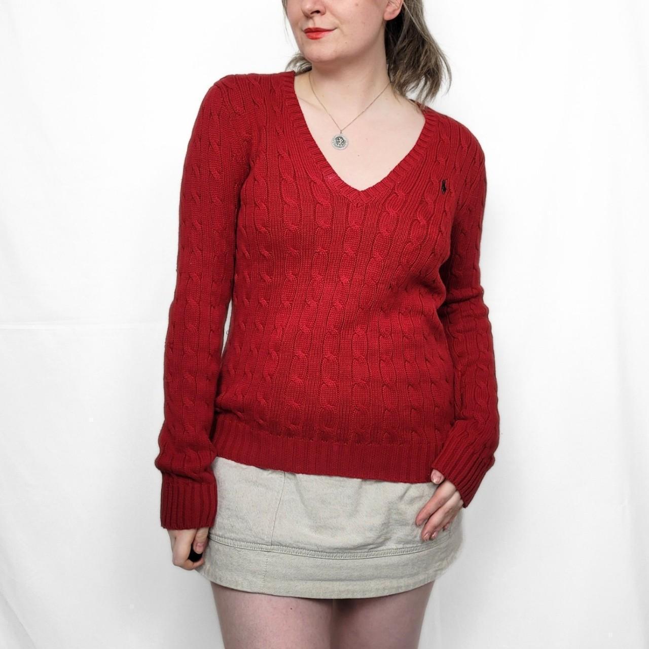Vintage Y2K Ralph Lauren V-Neck Cable Knit Sweater
