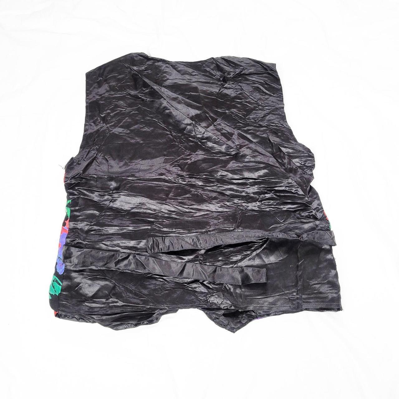 Vintage 90s Black Patterned Waistcoat Vest
