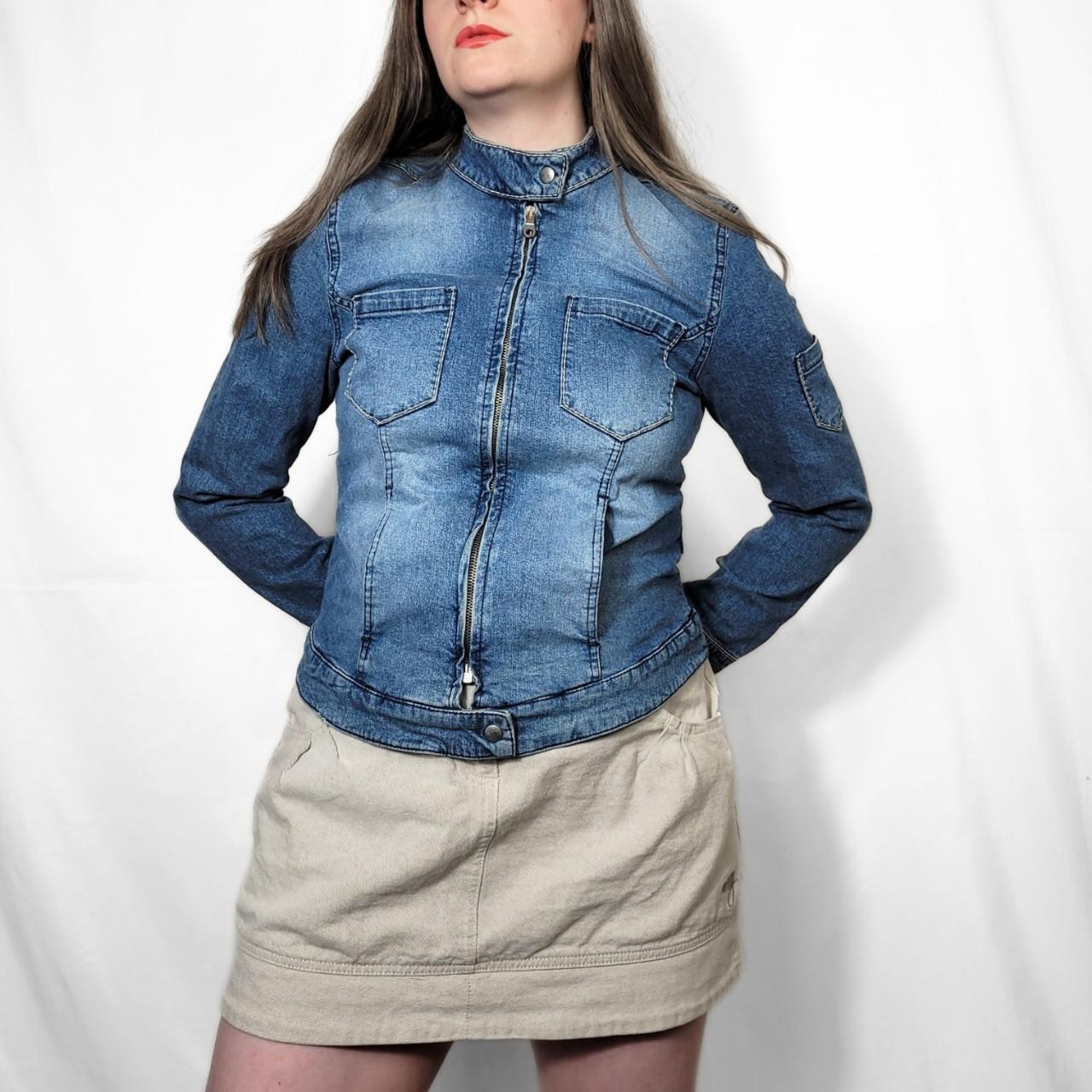 Vintage Y2K Blue Denim Zip Up Jacket