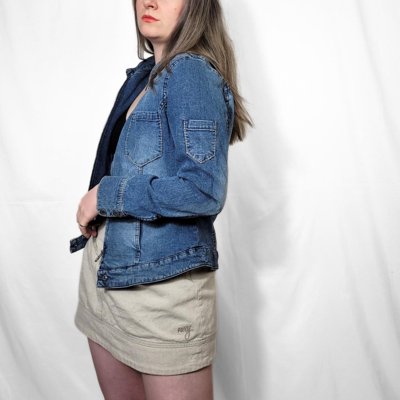 Vintage Y2K Blue Denim Zip Up Jacket