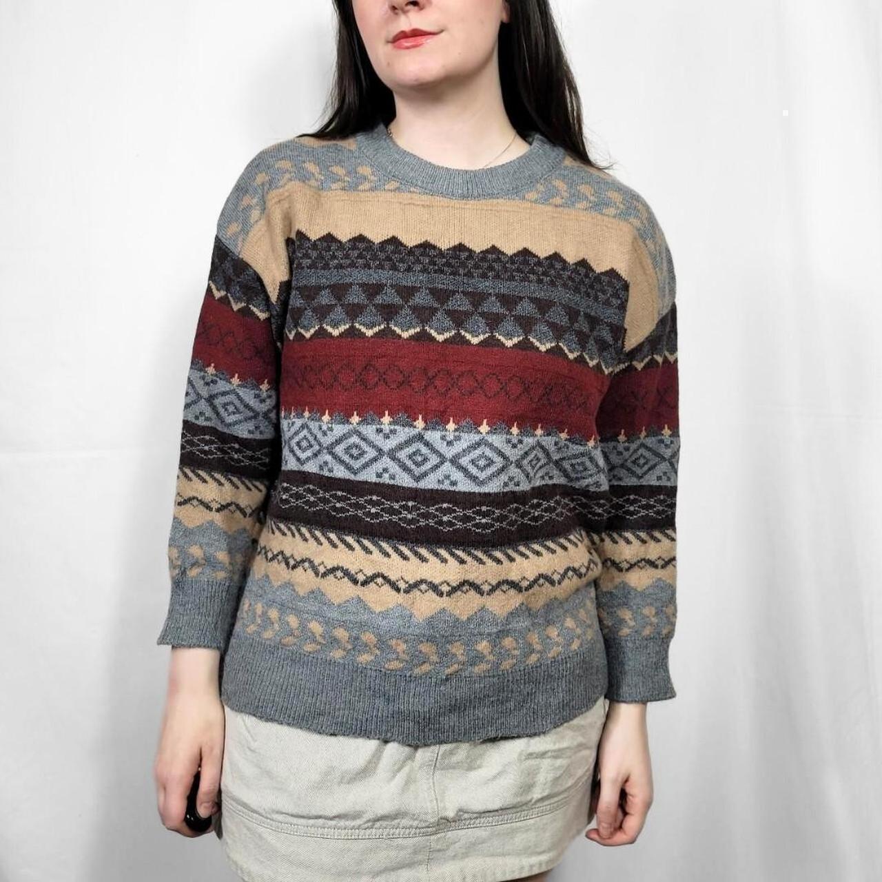 Vintage 90s Funky Pattern Knitted Jumper
