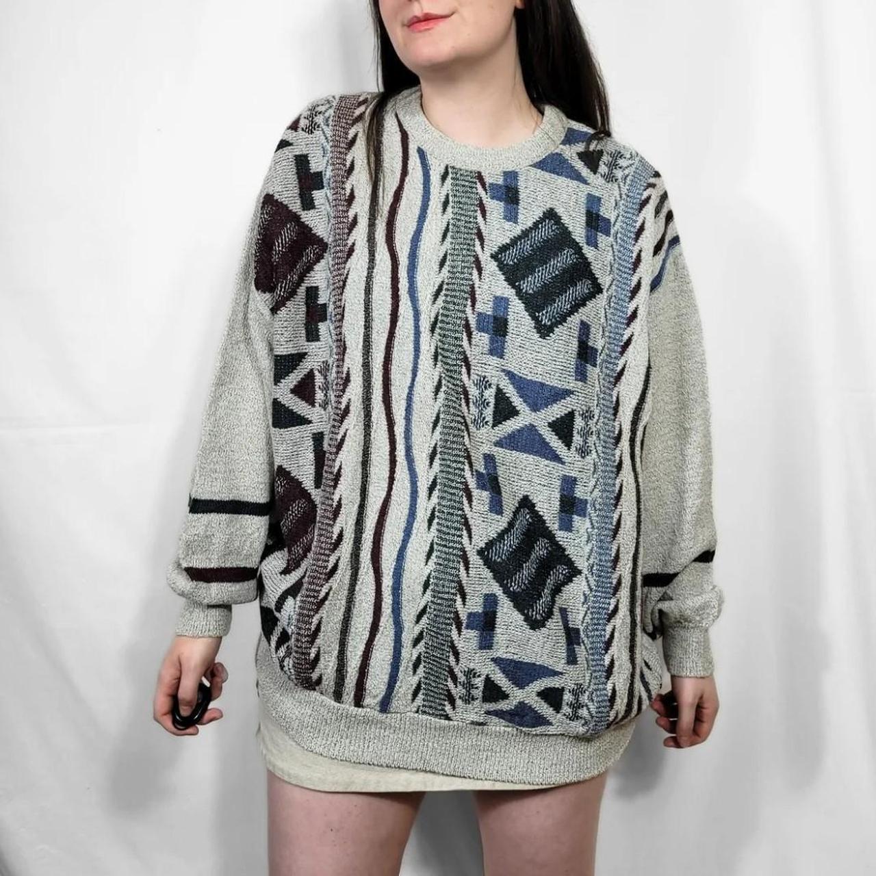 Vintage 90s Multi-coloured Grunge Pattern Knitted Jumper