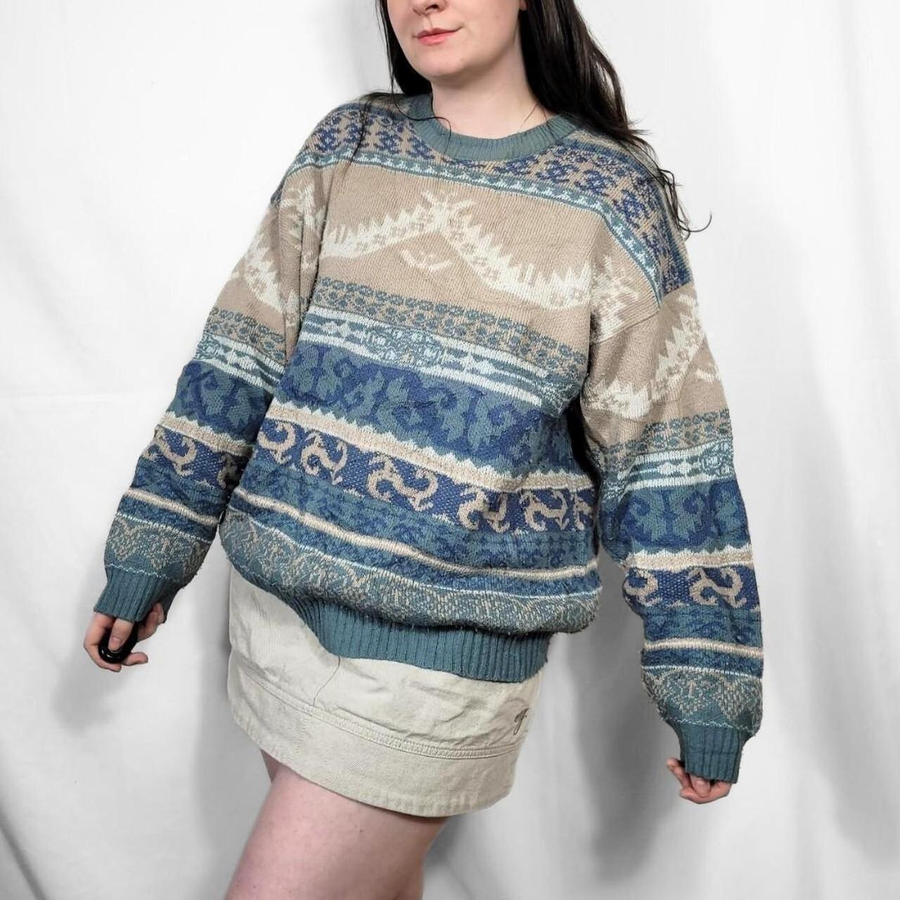 Vintage 90s Multi-Coloured Funky Pattern Knitted Jumper