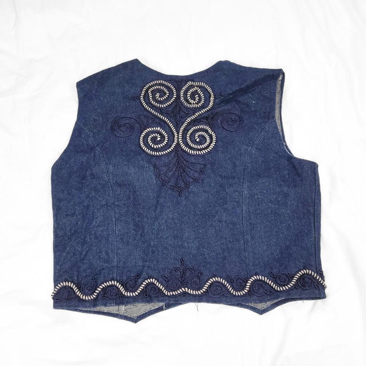 Vintage 90s Western Blue Denim Swirl Waistcoat