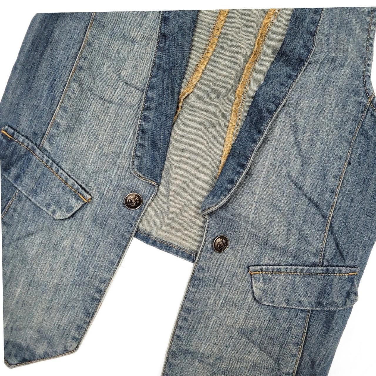 Vintage Y2K denim wash long denim waistcoat