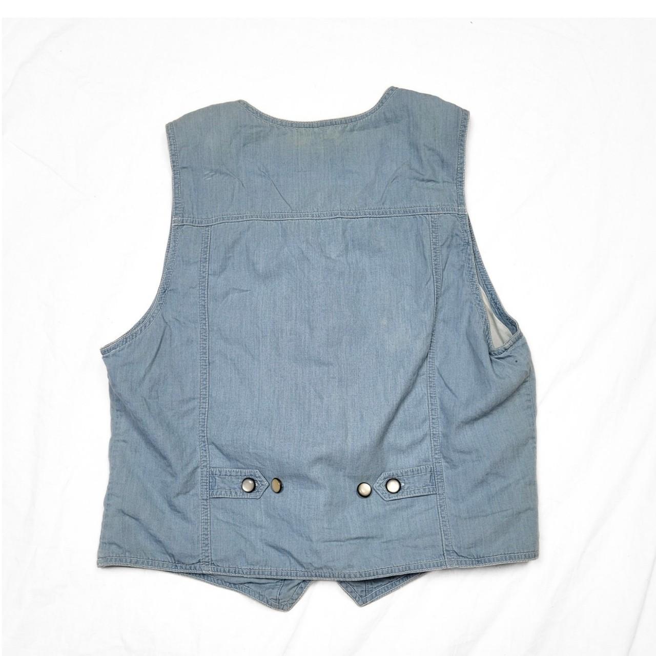 Vintage Y2K Light Blue Patchwork Floral Waistcoat