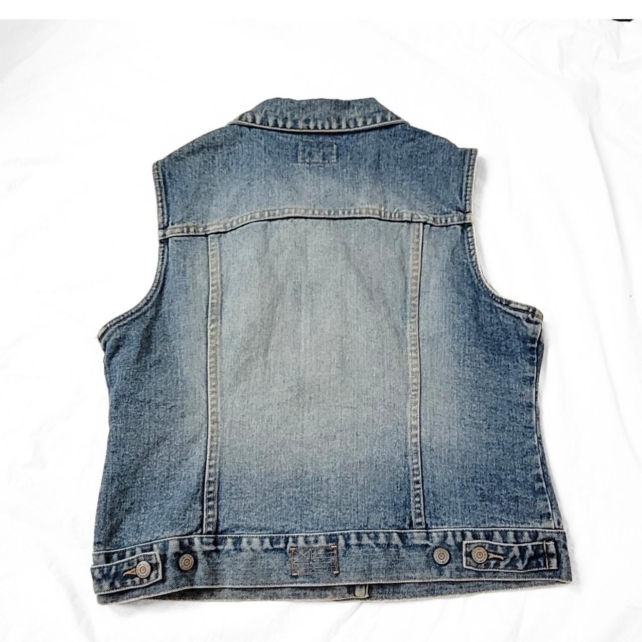 Vintage 90s Blue Denim Vest With Collar