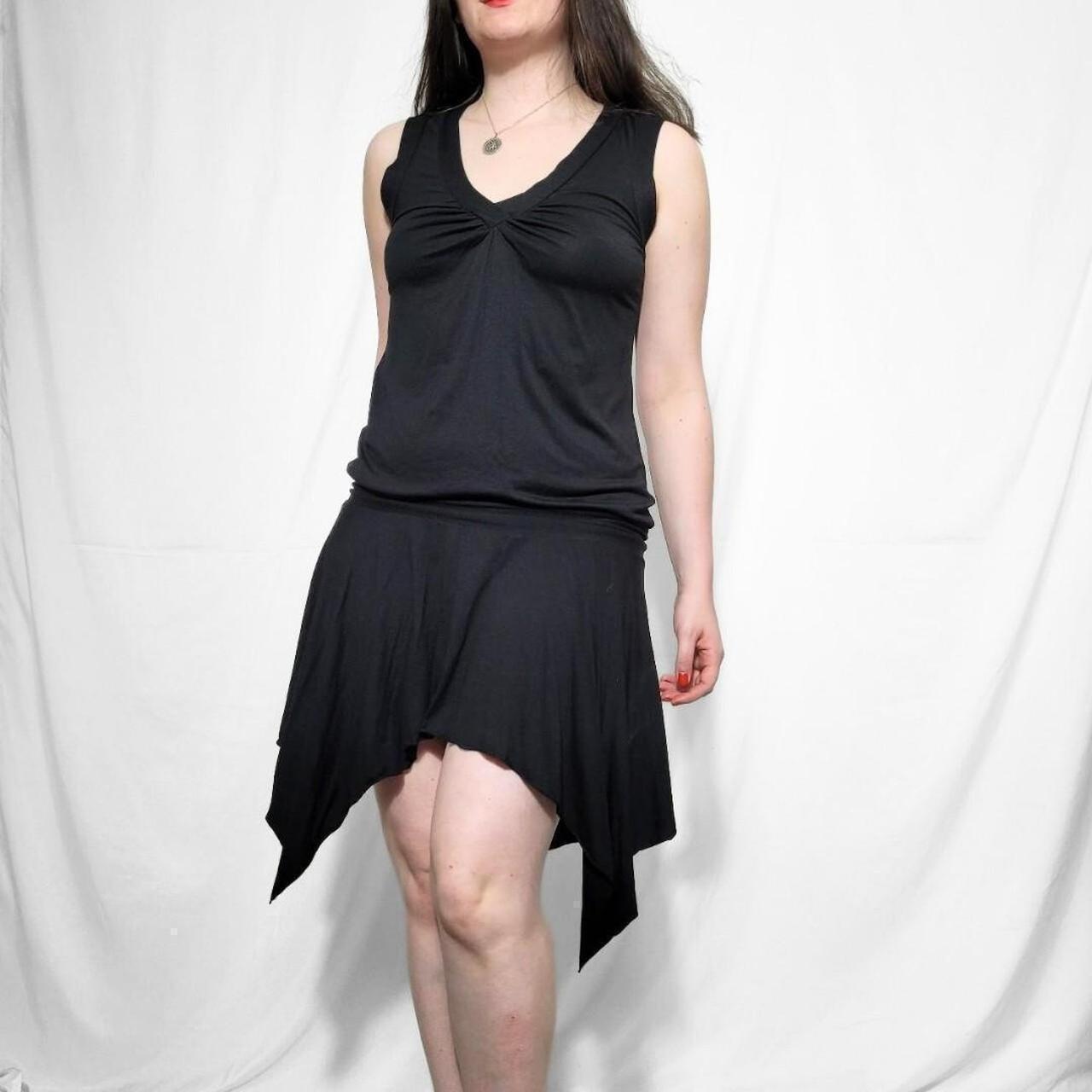 Y2K Asymmetrical Black Mini Dress