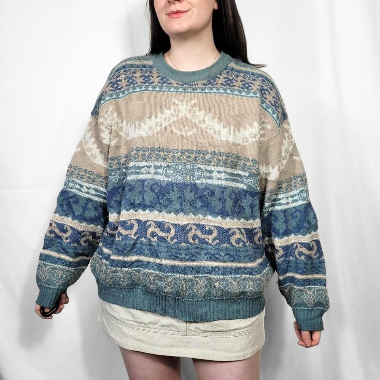 Vintage 90s Multi-Coloured Funky Pattern Knitted Jumper