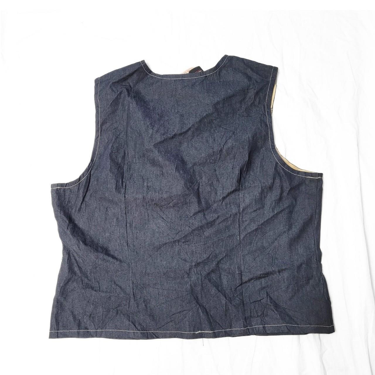 Vintage 90s Navy Blue Denim Button Up Vest / Waistcoat