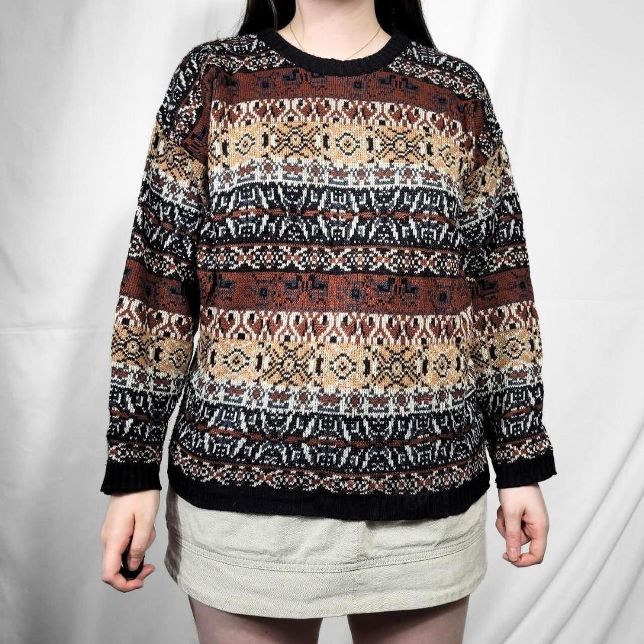 Vintage 90s Multi-Coloured Abstract Knit Jumper