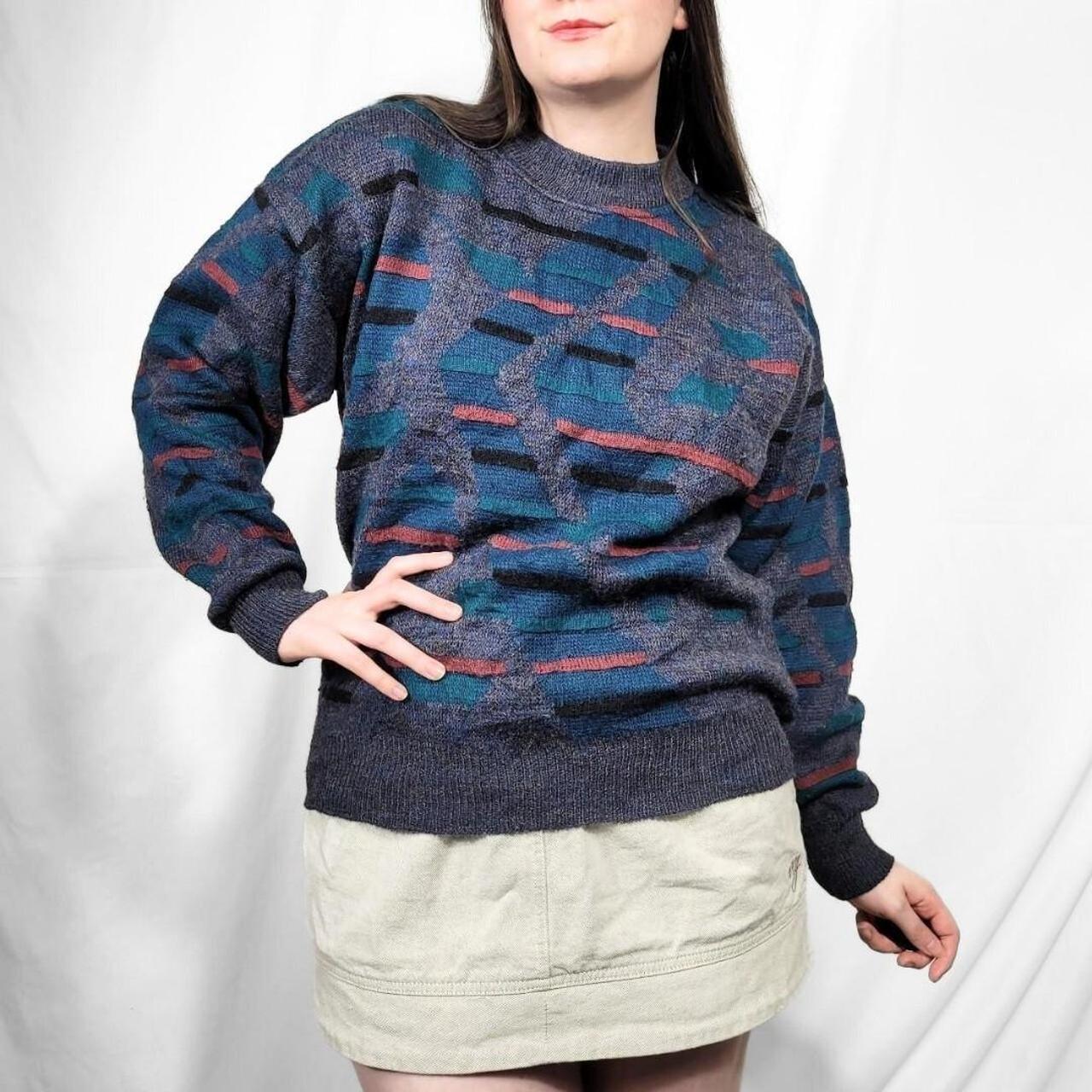 Vintage 90s Blue Grunge Knit Jumper