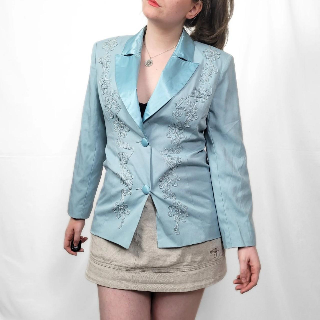 Vintage 90s Turquoise Funky Patterned Blazer – Together
