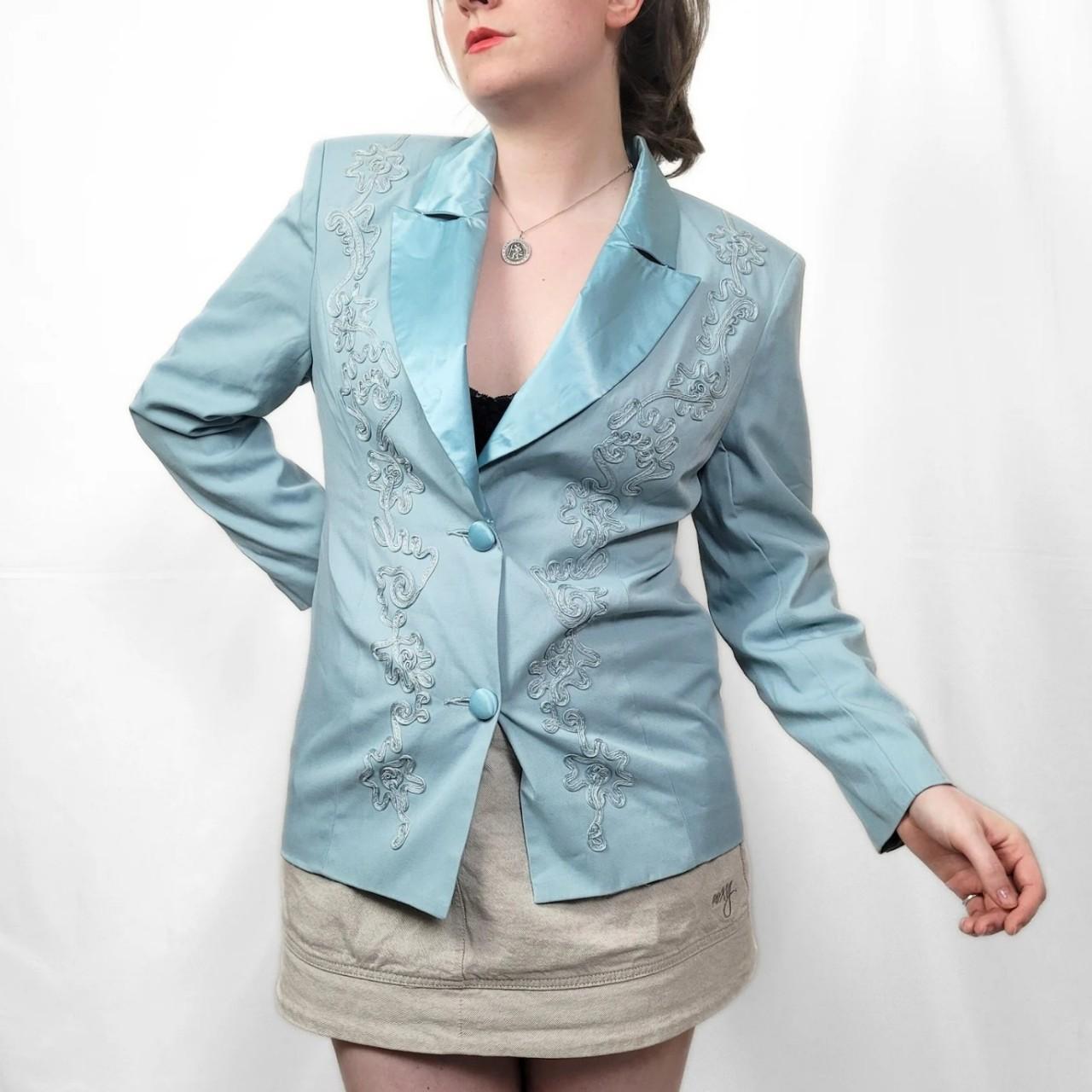 Vintage 90s Turquoise Funky Patterned Blazer – Together