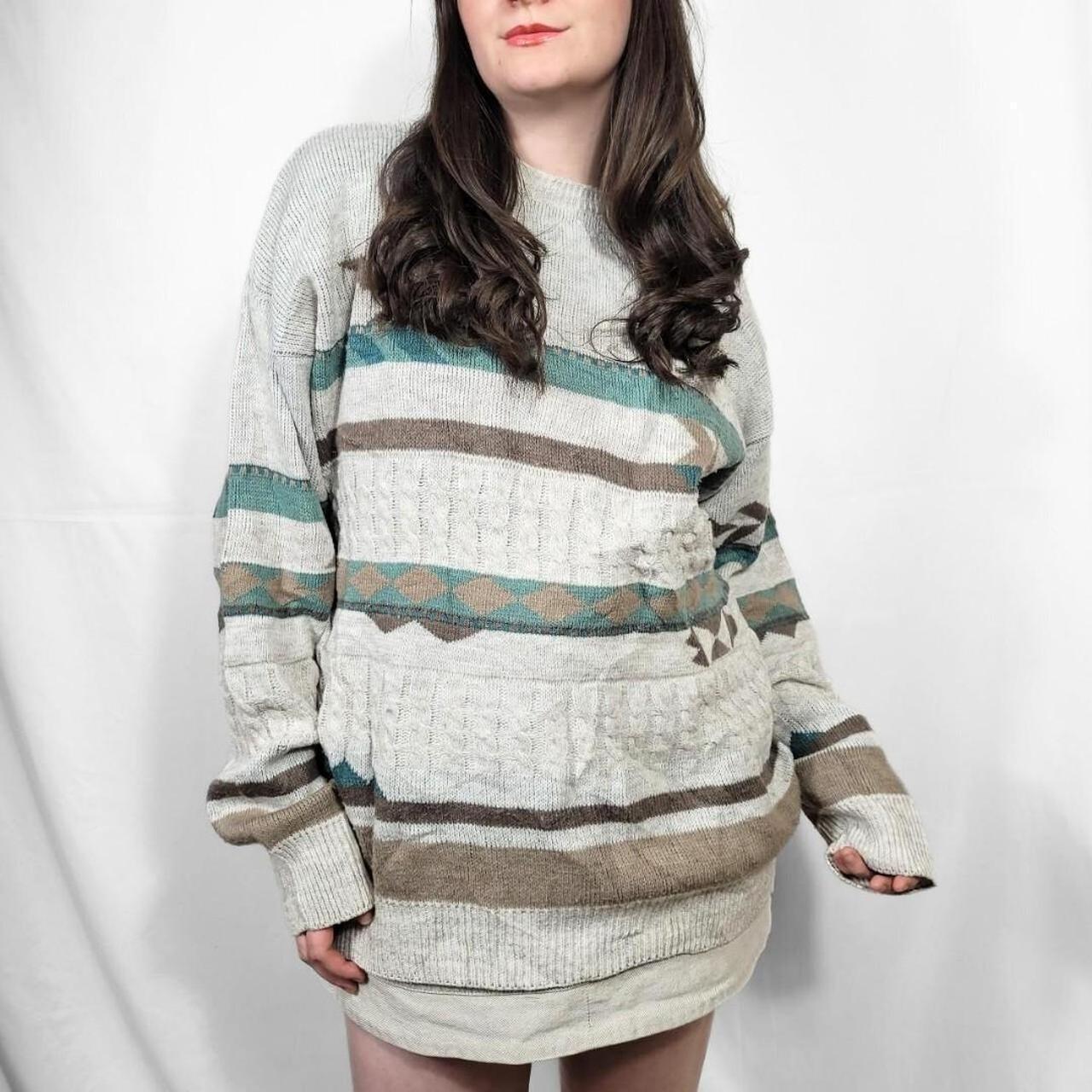 Vintage 90s Grunge Pattern Knit Jumper