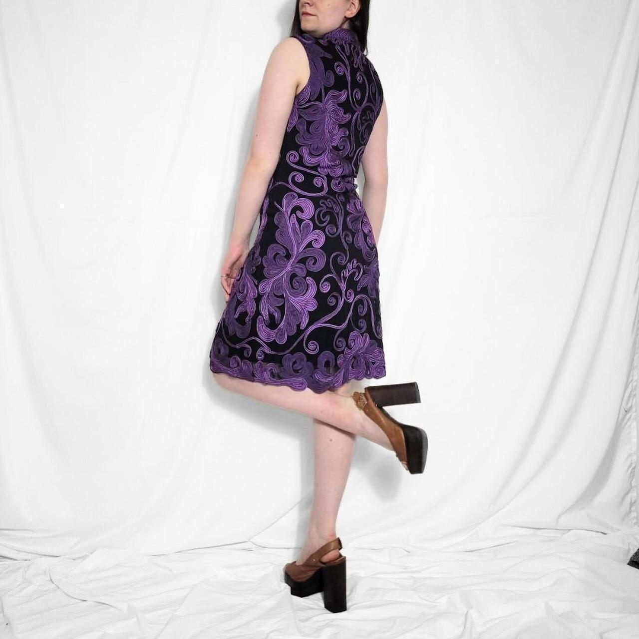 Y2K Purple Floral Mesh Midi Dress by Phase Eight