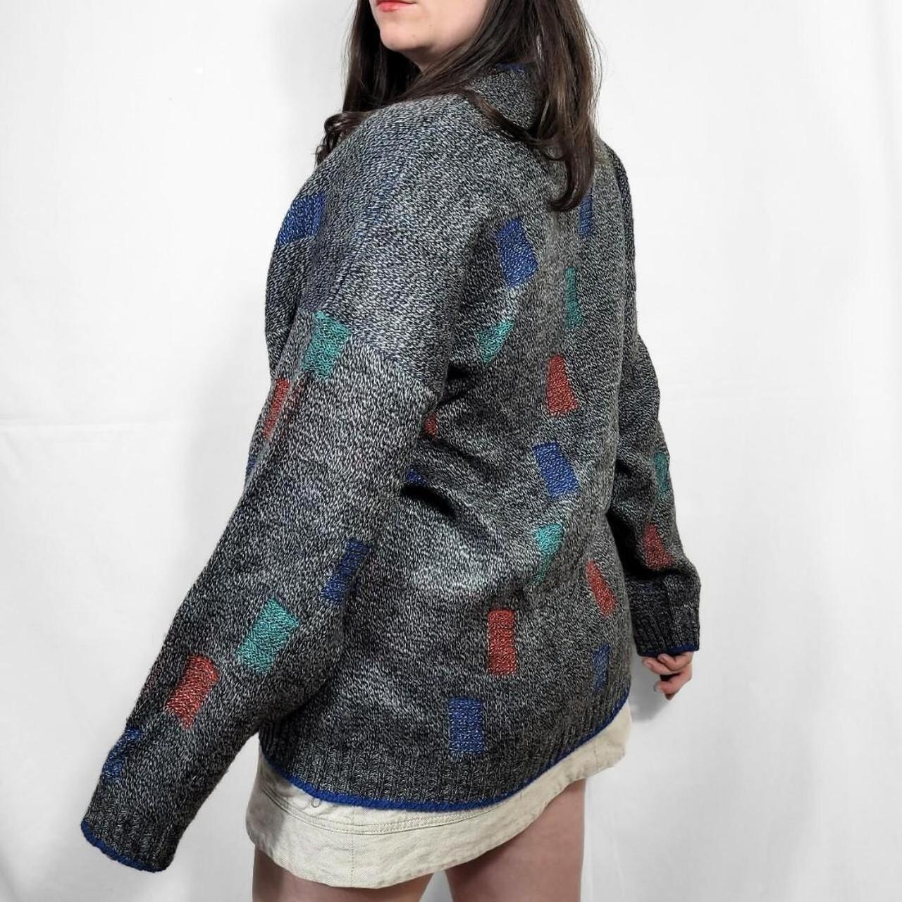 Vintage 80s St Michael Funky V-Neck Knit Jumper