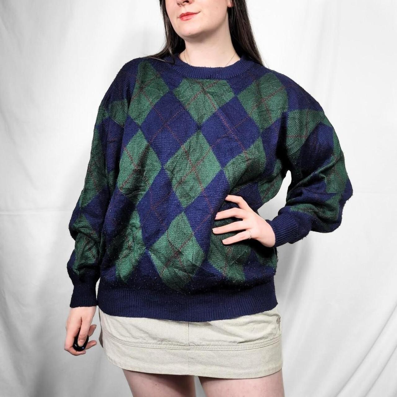 Vintage 90s Argyle Pattern Knitted Jumper