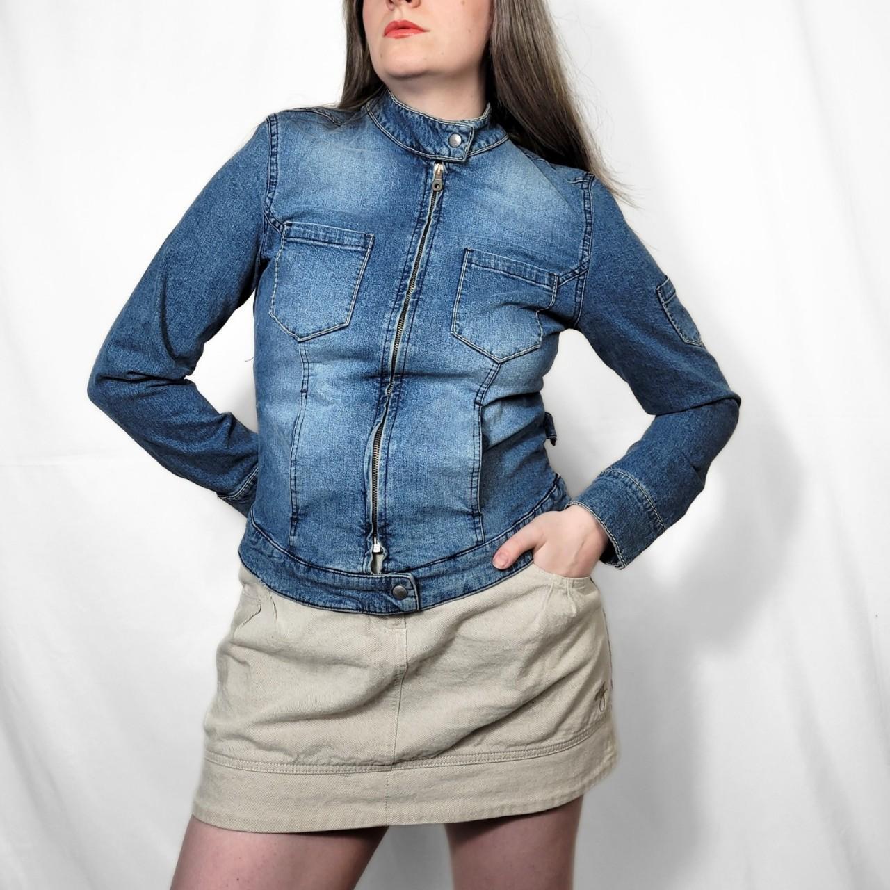 Vintage Y2K Blue Denim Zip Up Jacket