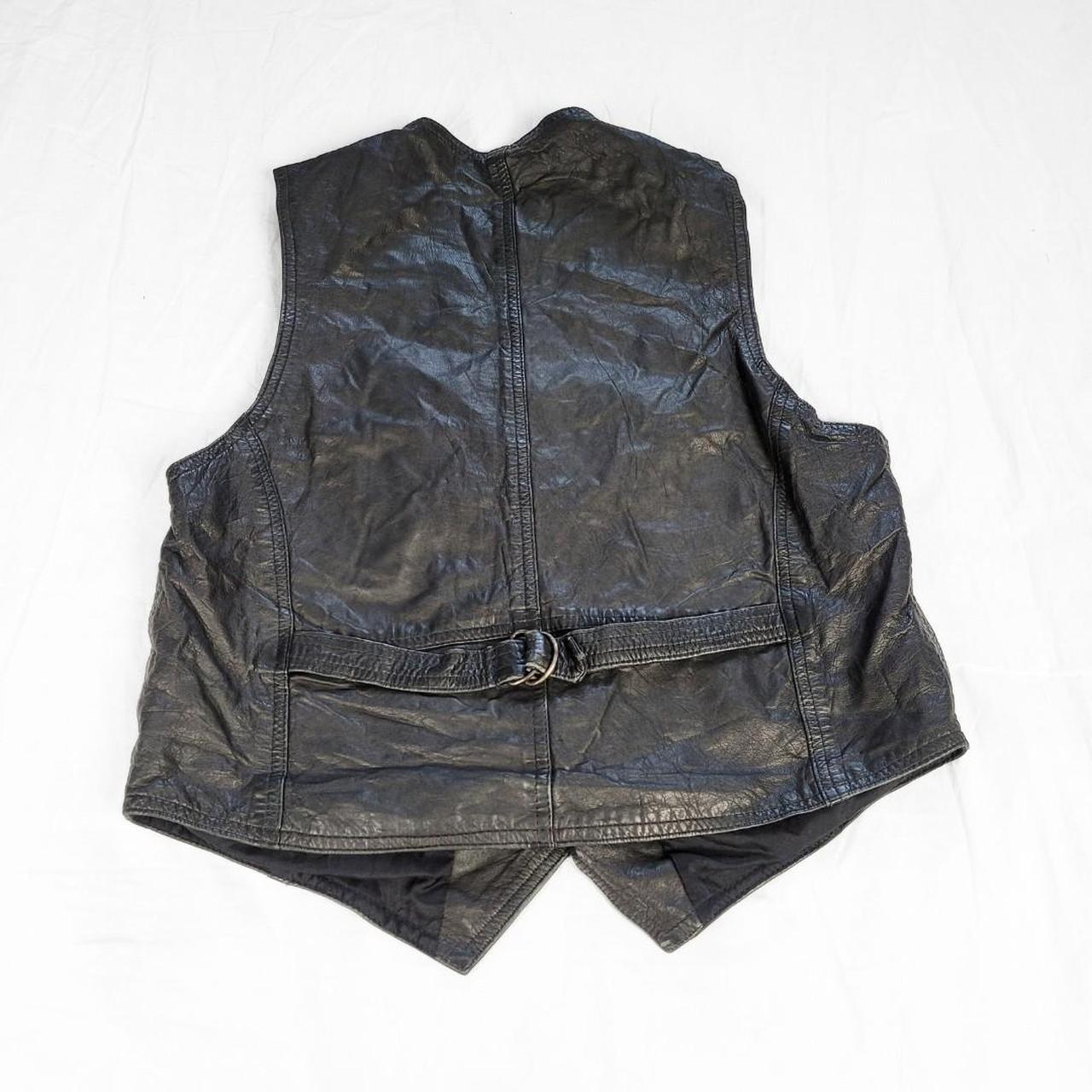 Vintage 90s Black Leather Western Waistcoat – Bikercore Edge
