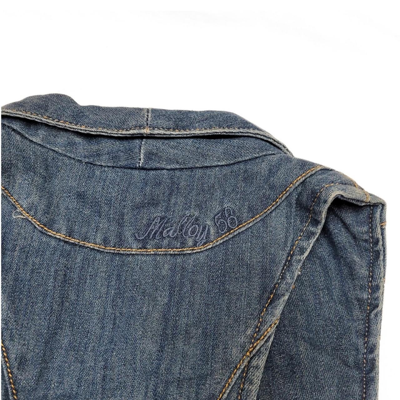 Vintage Y2K denim wash long denim waistcoat