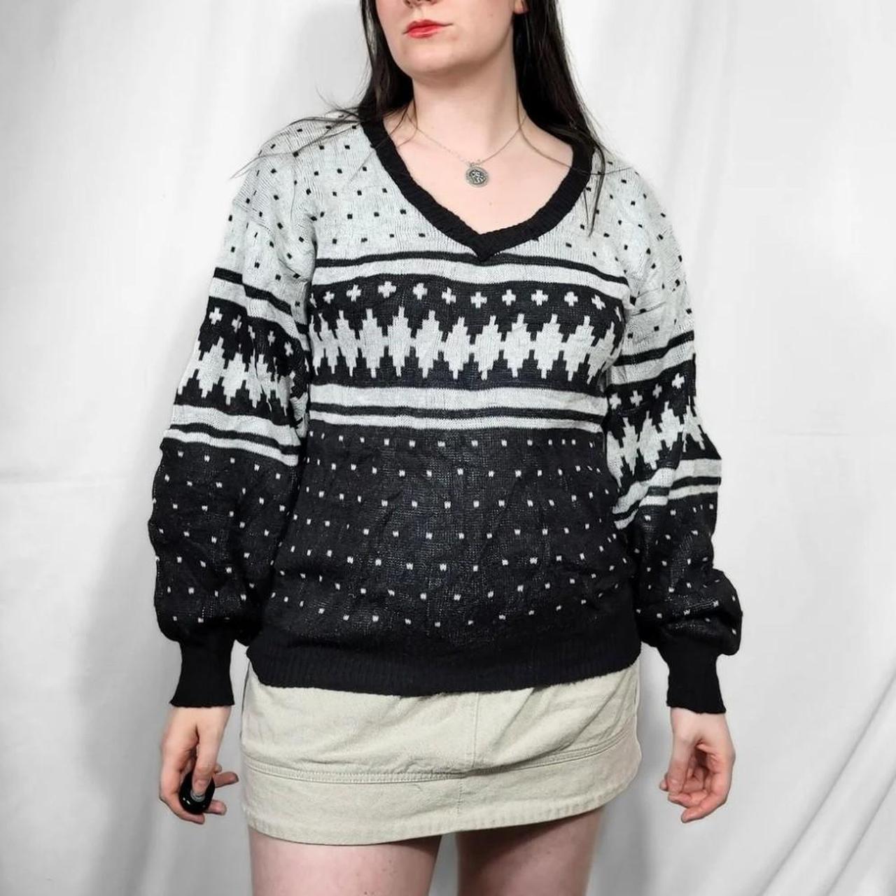 Vintage 90s Grunge Pattern Knit Jumper